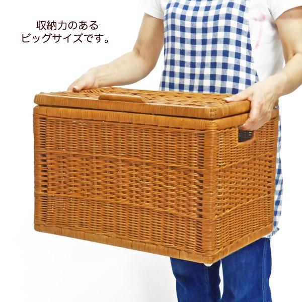 ビッグサイズ 大きい ふた付き 籐かご バスケット おしゃれ 収納カゴ