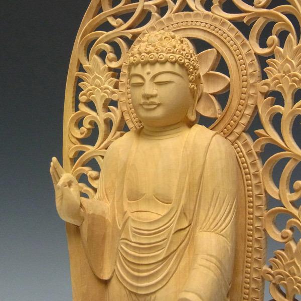 阿弥陀如来 立像 高さ33cm 柘植製 木彫り 仏像 : 仏像と縁起物の専門店