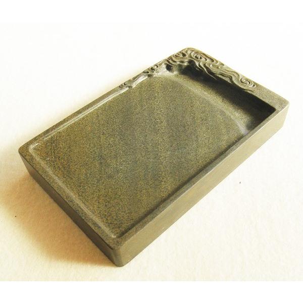 歙州硯 魚子紋硯 6インチ 行雲流水硯 すずり 歙硯 : 書道用品 緑風店