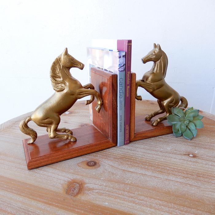 ブックエンド 本立て 馬 うま ホース Horse アワーグラス アンティーク