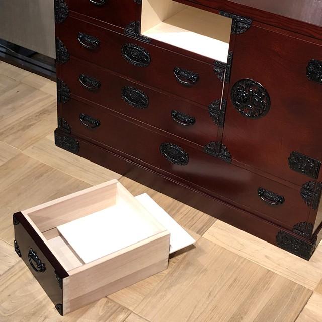 榎津民芸家具 40整理箪笥片開き 民芸家具 和 チェスト 完成品 ミドル