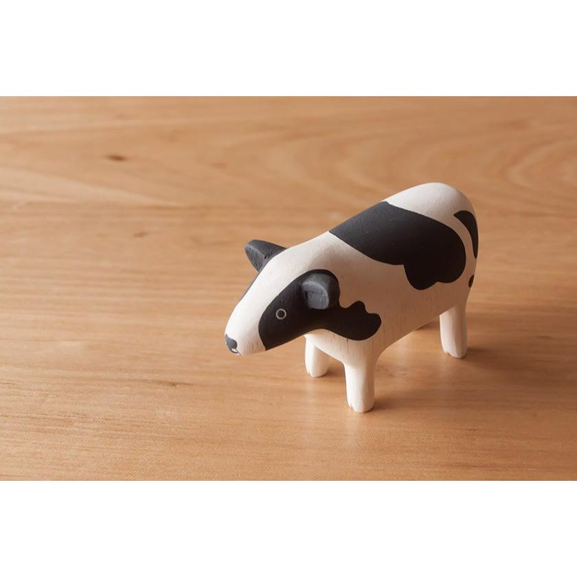 うし 牛 ウシ COW インテリア 置物 木彫り 木製 動物雑貨 : 手づくり