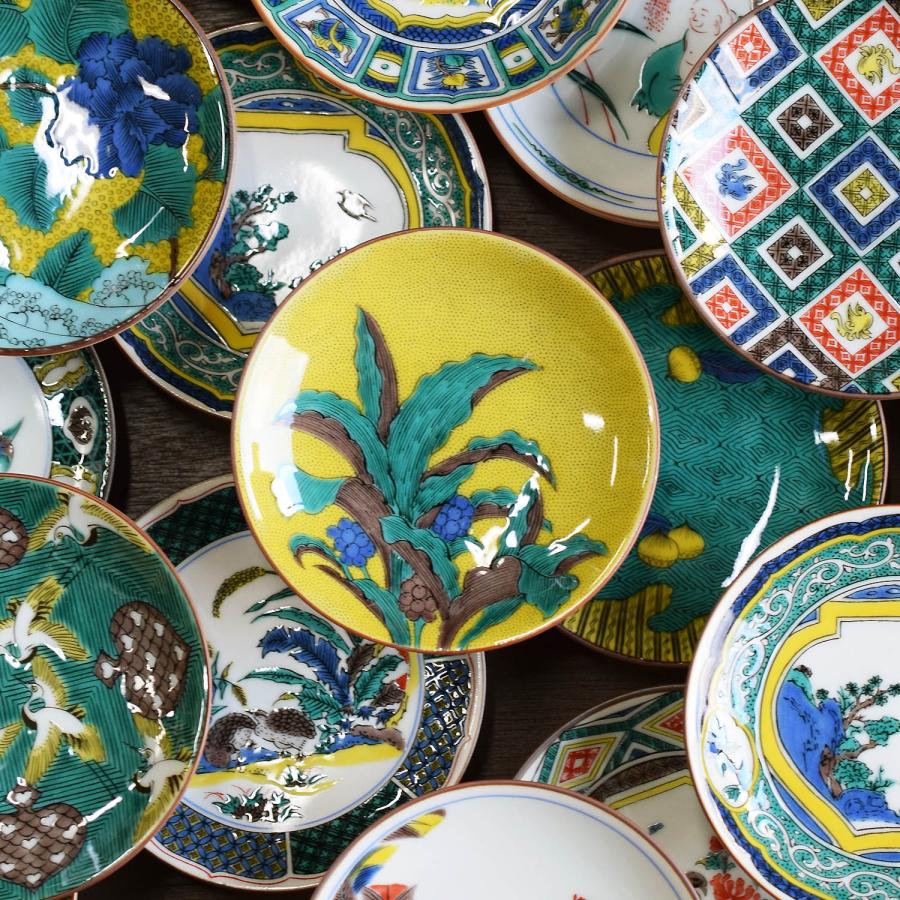 九谷焼 お皿 おしゃれ 名品 豆皿 吉田屋万年青図 陶器 小皿 取り皿 和