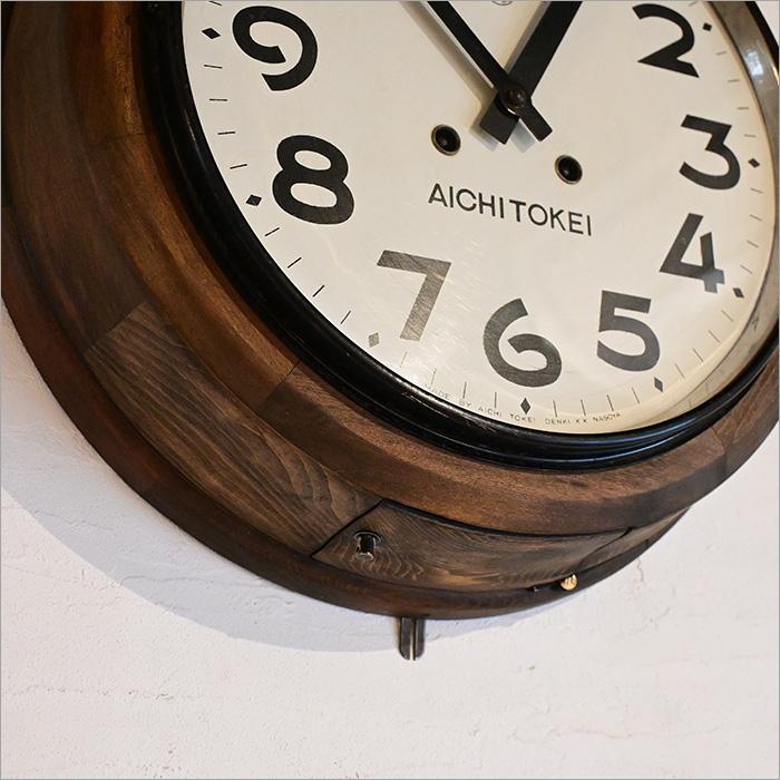 愛知時計 日本製 アンティーク ぜんまい時計 丸 振り子時計 クラシック