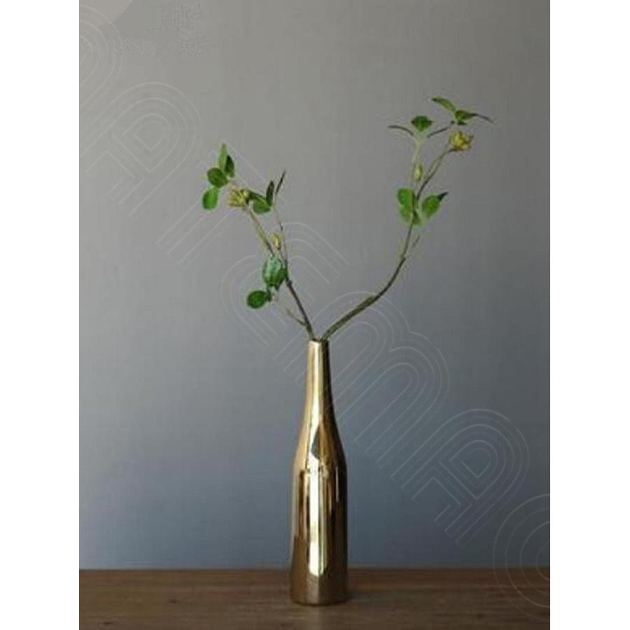 真鍮色 シャビー 金色 ゴールド 陶器 一輪挿し フラワーベース 花瓶