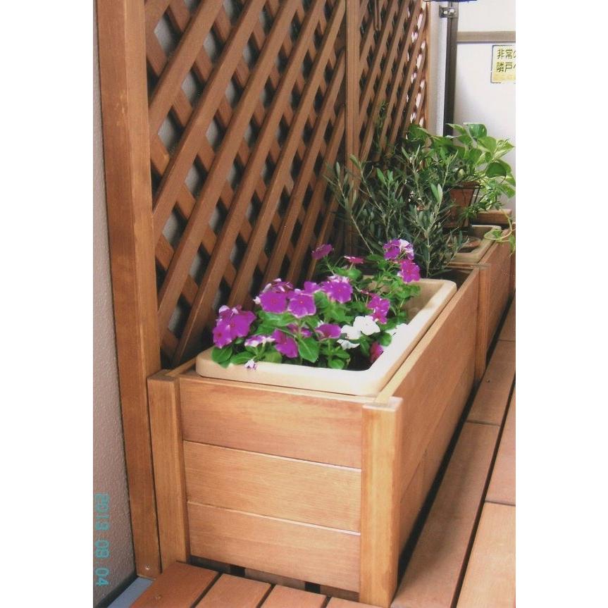 木製プランター匠 チーク色 横幅90cm プランターボックス 大型 長方形