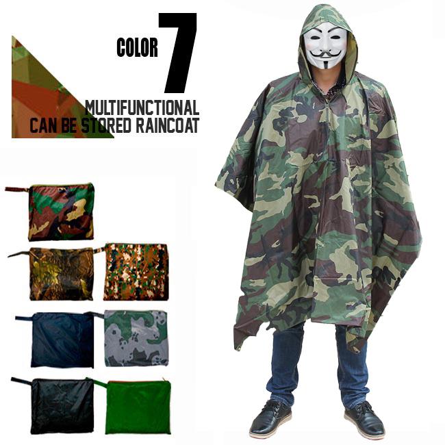 迷彩 ポンチョ レインコート 迷彩柄 雨具 メンズ レディース ユニ