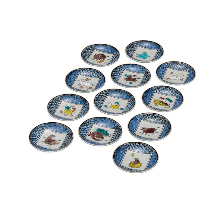 九谷焼 3.2号皿揃 十二支 和食器 干支 皿 小皿 セット ギフト お祝い
