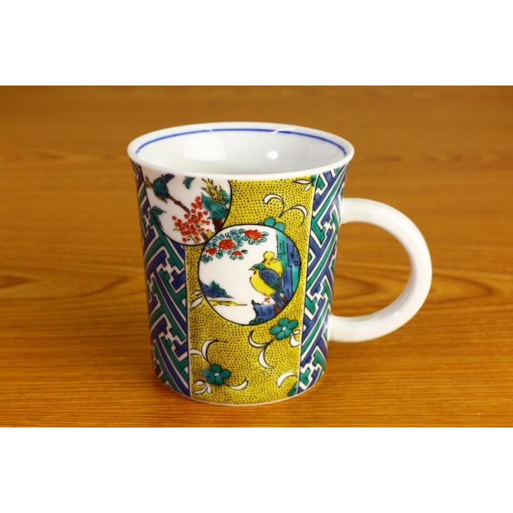 九谷焼 マグカップ 吉田屋風丸紋間取 / 青郊窯 和食器 マグカップ 人気