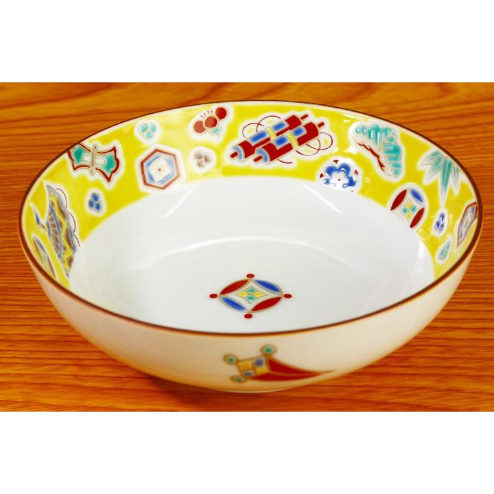 九谷焼 4号鉢 黄交趾 / 青郊窯 和食器 皿 小鉢 中鉢 人気 ギフト 化粧