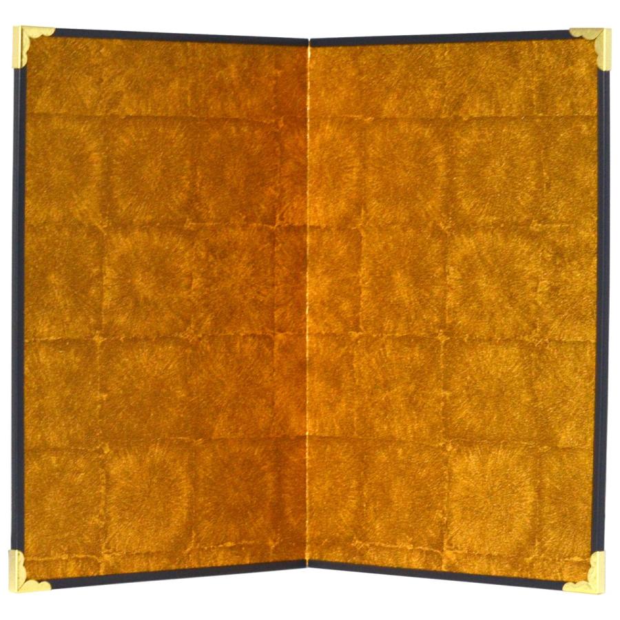 ミニ金屏風 二曲 小箔（金具付き） 高さ20cm [CP45] : 人形の東籬