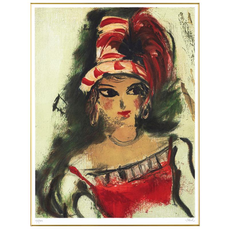 佐伯祐三 「 人形 」 額装 縦89.5×横74cm リトグラフ 工房証明書