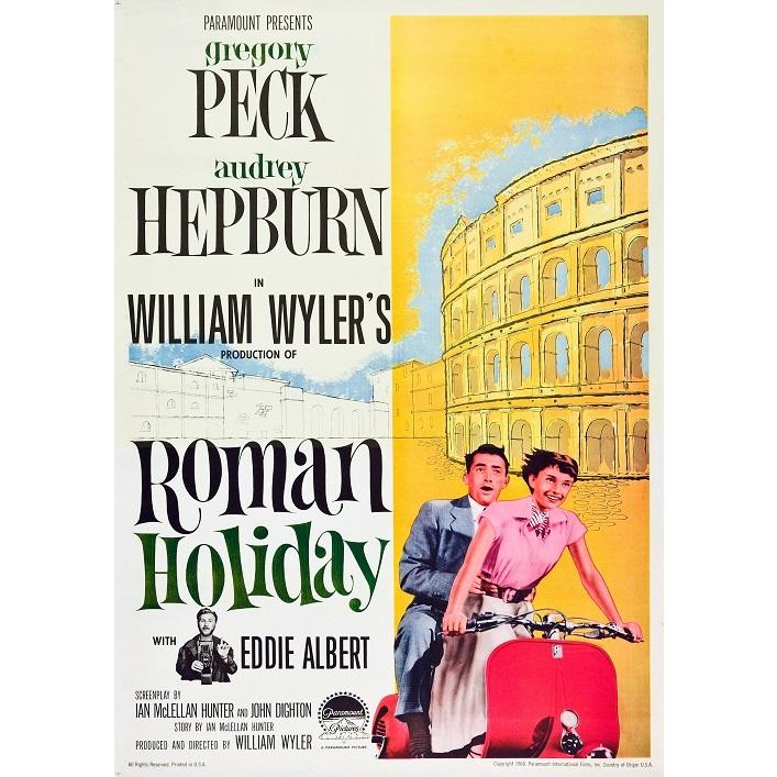 ローマの休日 映画ポスター US版 黒フレーム付き A2サイズ an4