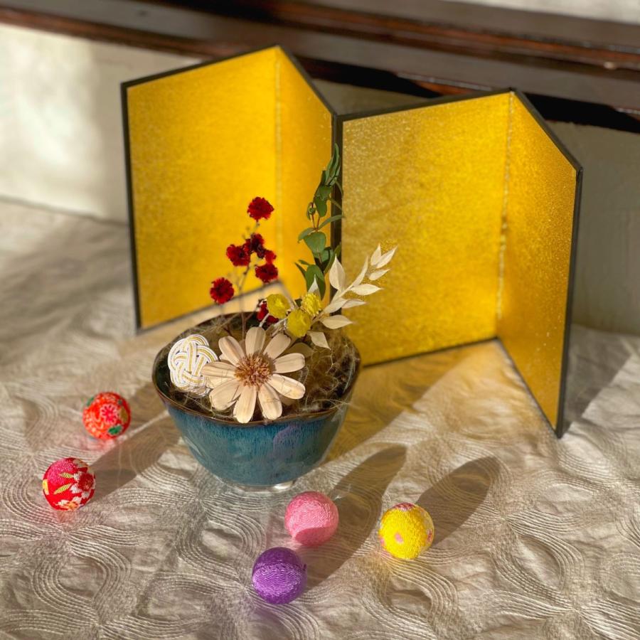 金屏風 小さい ミニ ミニ金屏風 2枚入り お雛様 雛飾り お正月 正月