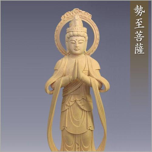 観音菩薩・勢至菩薩(阿弥陀如来・天台宗・浄土宗の脇侍一対) 白木製 4