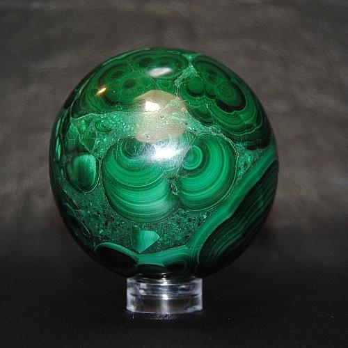 マラカイト （孔雀石） 玉 ザイール産 直径：約49mm 重さ：約232g