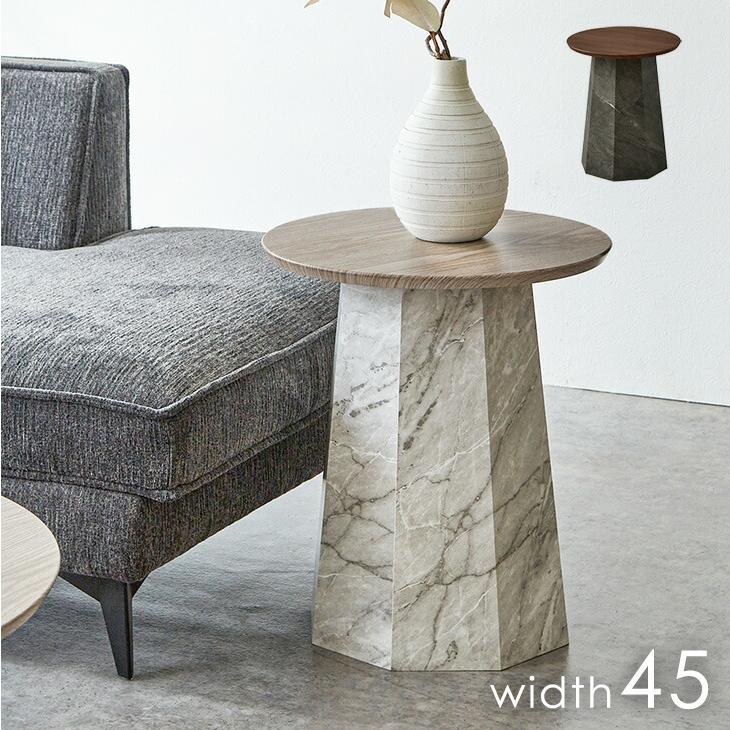 タンスのゲン サイドテーブル 丸 円形 スリム 幅45 シンプル モダン