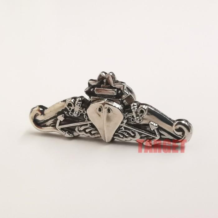 ピンバッジ 水上艦艇徽章 イブシ仕上げ 32mm 金/銀 （海上自衛隊