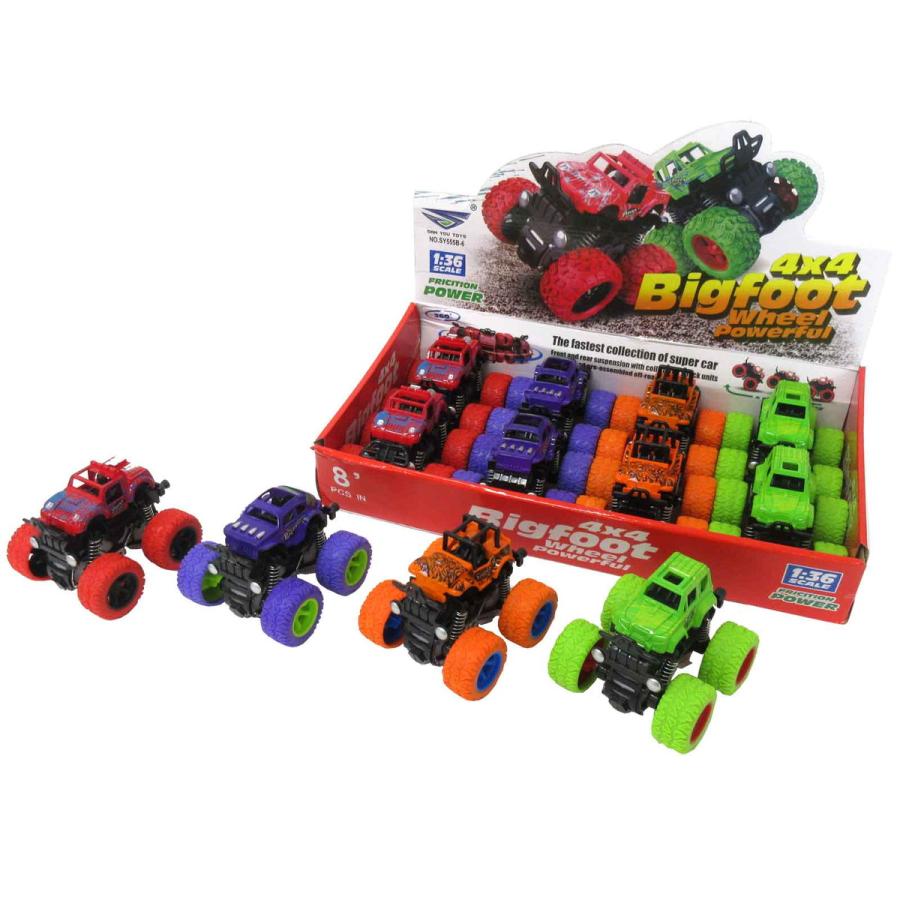 フリクション ミニカー 4WD モンスターZAP 4色×2個セット 8個入りBOX