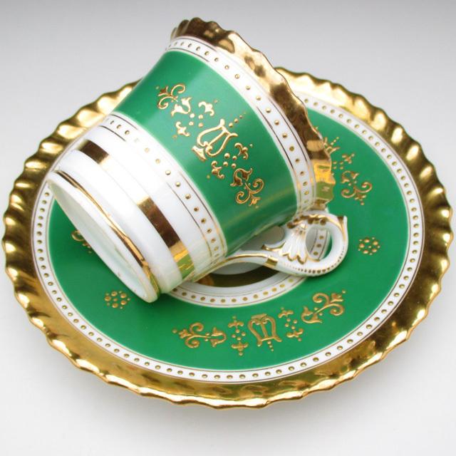 ROYAL WORCESTER ロイヤルウースター グリーン地金盛り カップ