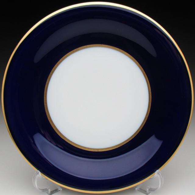 フッチェンロイター コバルト金彩人物風景絵 カップ＆ソーサー