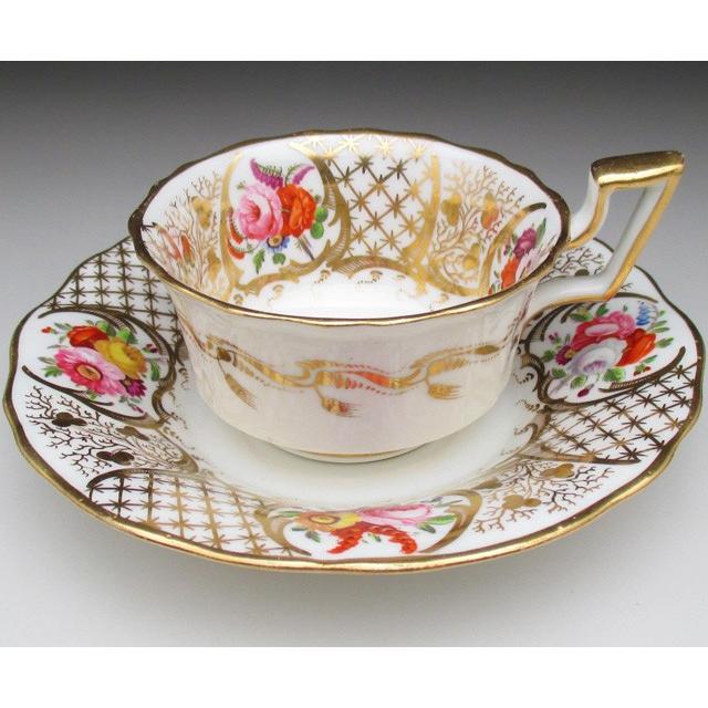 コールポート 金彩花束絵 ティー＆コーヒーカップ＆ソーサー