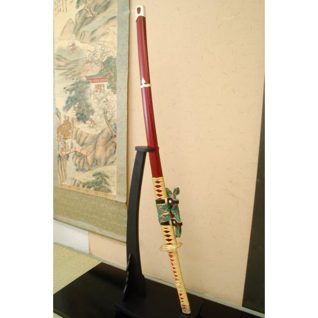 模造刀 陣太刀 源義経佩刀太刀拵え 模造刀仕様 クリーニングクロス付
