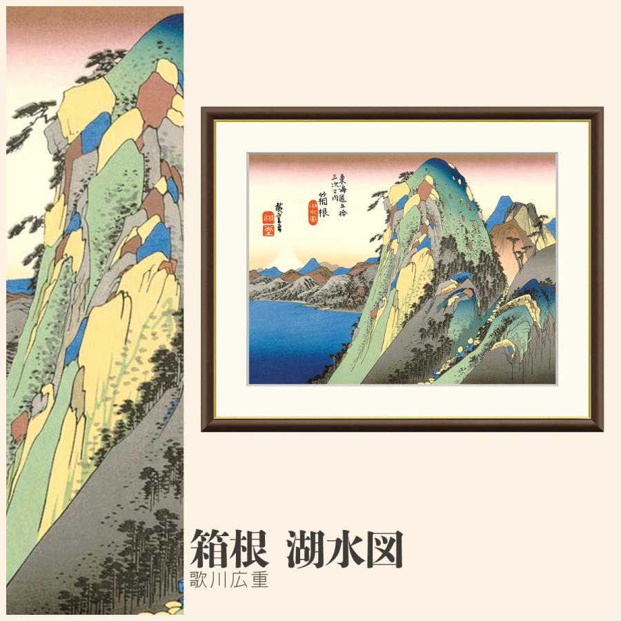 額絵 箱根 湖水図 歌川広重 F6サイズ 浮世絵 東海道五十三次 絵画