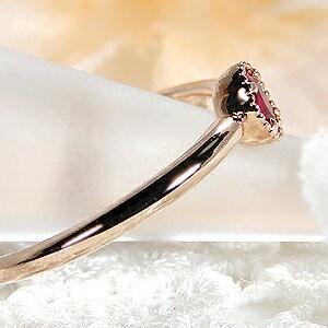 K18 PG 0.22ct ルビー リング 指輪 重ねづけ カラーストーン 一粒 7月