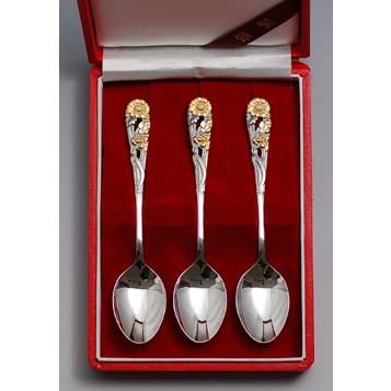 銀食器カトラリー「四君子」スプーン3本セット・銀製品・ : 銀食器