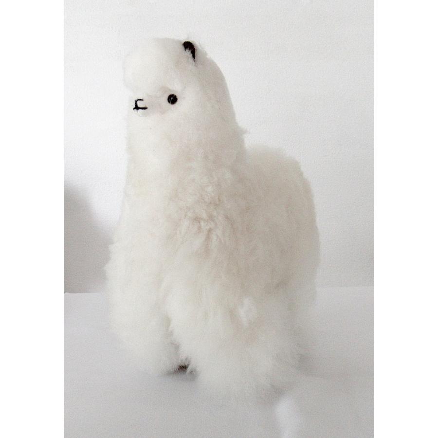 ALPACA WHITE 26cm】アルパカ ぬいぐるみ置き物 アルパカ毛 100