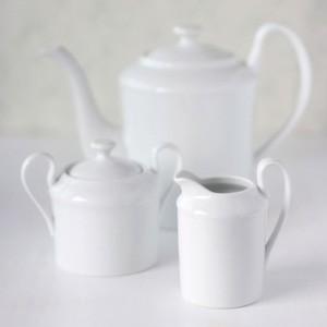 ポーセラーツ 白磁 ティーセット エルバ (ポット、クリーマー