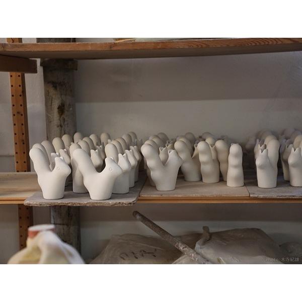 花瓶 フラワーベース おしゃれ 一輪挿し 室内 陶器 ウサギ 鹿児島睦