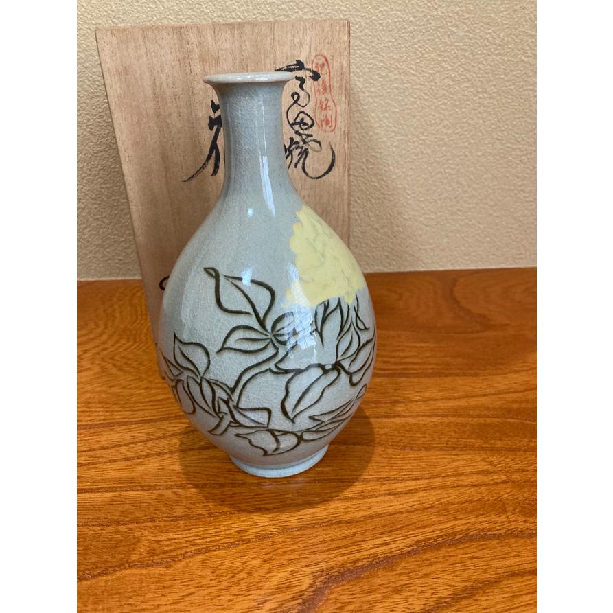 花瓶 象嵌花入 高田焼八代窯 雅女 酒井 正枝 : 陶磁やない - 通販