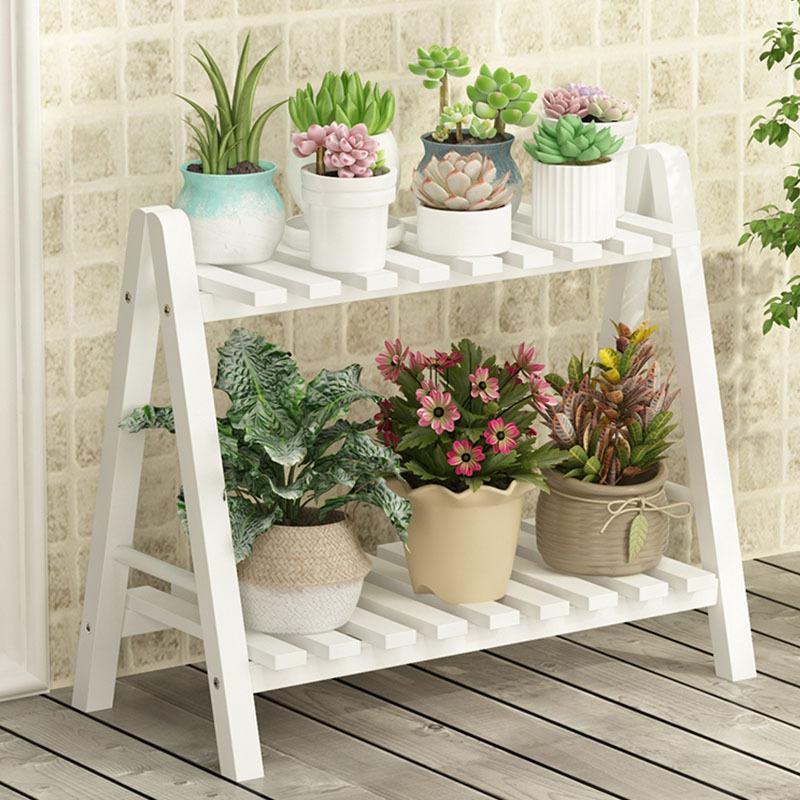 送料無料 ラワースタンド 北欧 おしゃれ ラック 木製 2段 棚 ガーデン