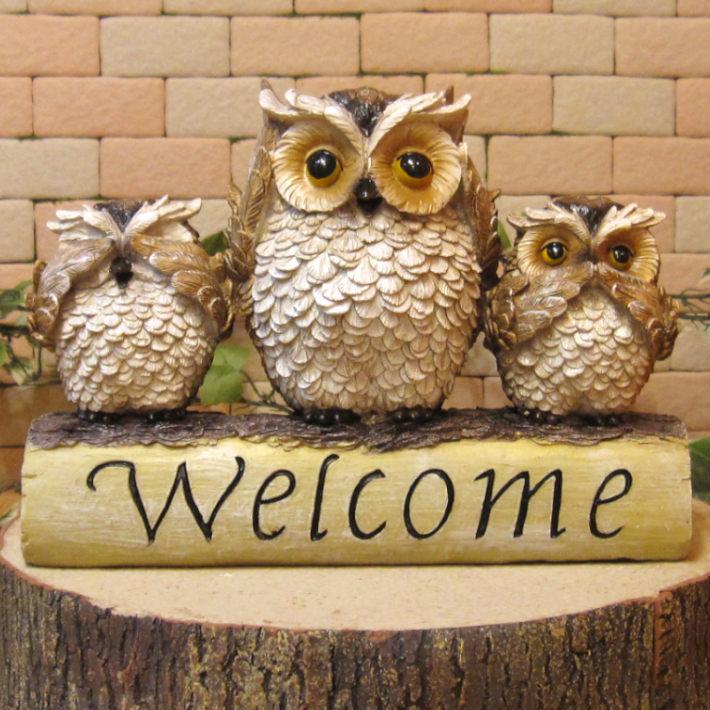 ふくろう 置物 ほっこりフクロウの置物 ふくろうファミリー Aタイプ