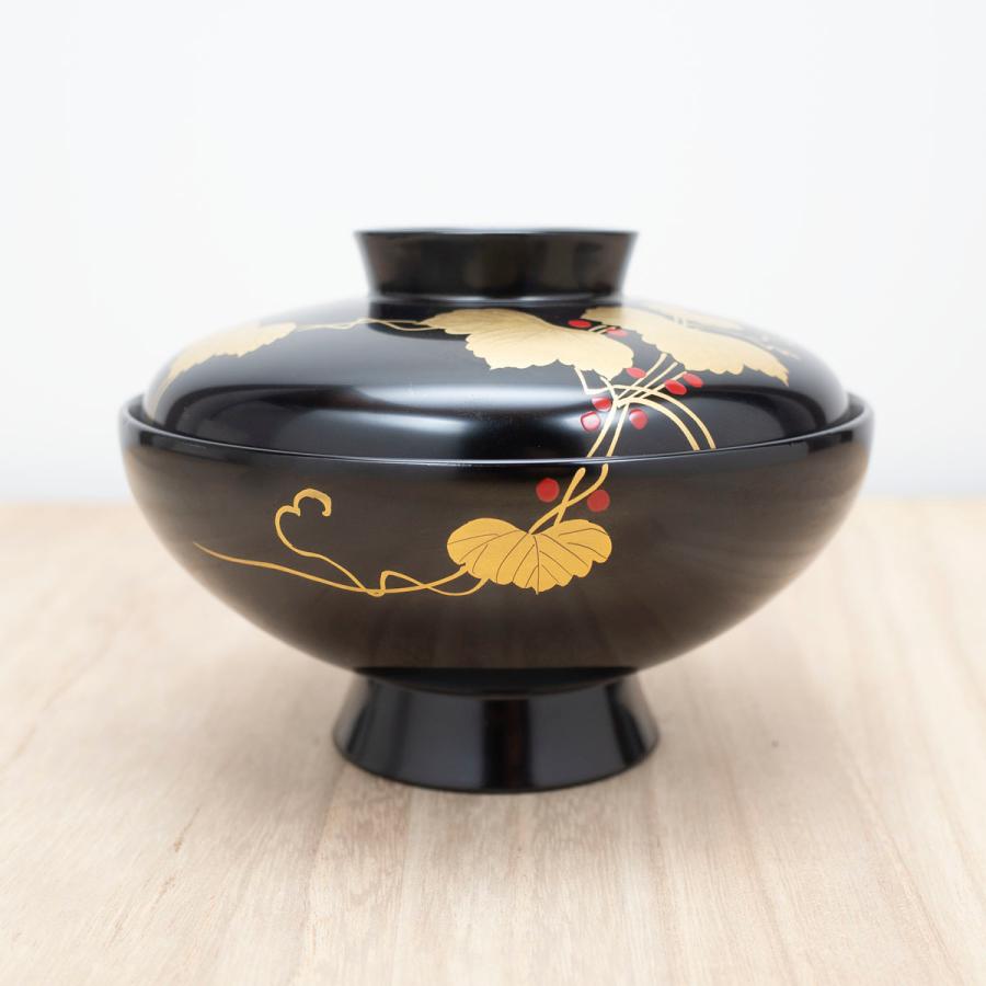 吸い物椀 吸物椀 蓋付き 吸物碗 漆塗り 木製 日本製 木 蒔絵 金 黒 赤