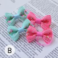 ローズ柄リボンの絡まないゴム 4個(ミックス) ヘアアクセサリー キッズ