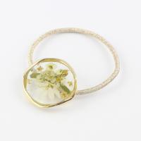 ヘアゴム/レジン風 お花 ゴールドふち g134☆白/ピンク/黄色/フラワー