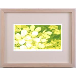 花 絵画 リトグラフ 版画 アンドレ・アングル 「ブーケ」 額付き