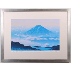 海 絵画 風景画 版画 シルクスクリーン 池上壮豊 「光る海-7」 額付き