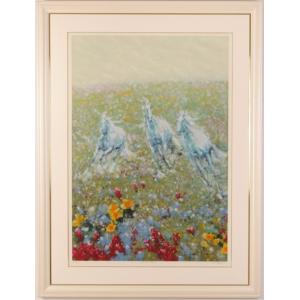 人物画 絵画 リトグラフ 版画 ジャン・ジャンセン 「カプリーヌ」 額