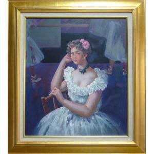 絵画 油絵 遠藤 勝 肉筆油絵 風景画 北アルプス 眺望 F10 : アートフジ