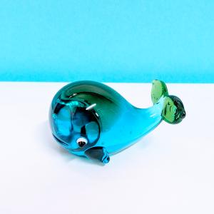 ガラス細工 クジラ（S) ミニチュア 置物 雑貨 水族館 海 小物 : きたの