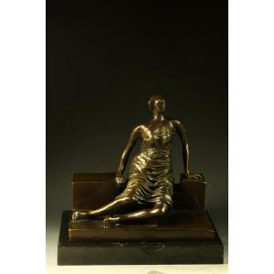 送料無料大型ブロンズ像 セクシーな裸婦48.5cm Aldo Vitaleh 名作