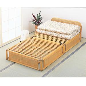 折り畳みベッド ラタンベッド すのこベッド/ Bed 籐すのこベッド (3