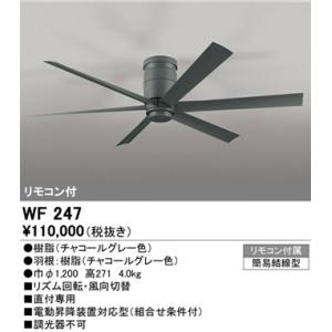 ODELIC（オーデリック） WF249P1 シーリングファン(チャコールグレー色