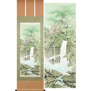 掛け軸 水墨山水 (渋谷昭三) （掛軸小物なし） 【掛軸】 : 掛け軸