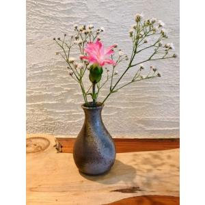 ○「須恵器」豆花入（蕾型）/津軽金山焼 金山焼 陶器 豆花入れ ミニ花