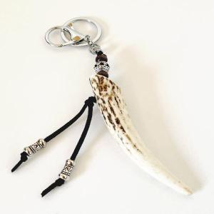 エゾシカの角で作られた 鹿角 キーホルダー 小サイズ KASHI001